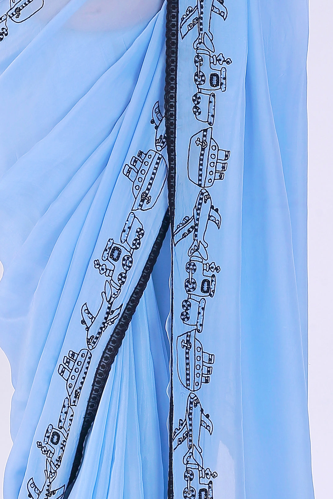 Safar Powder Blue Saree with Blouse – Journey of Elegance - Nirsha