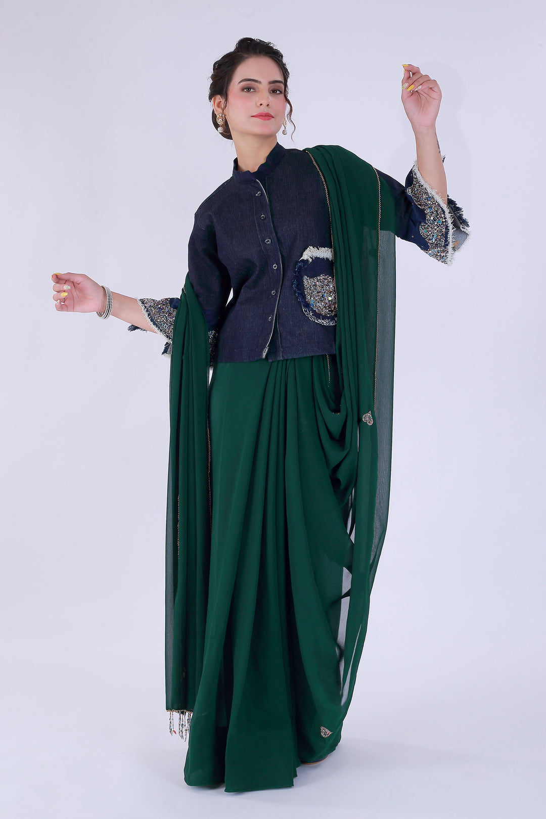 Dil-E-Bahaar Green Saree – Spring in Green - Nirsha