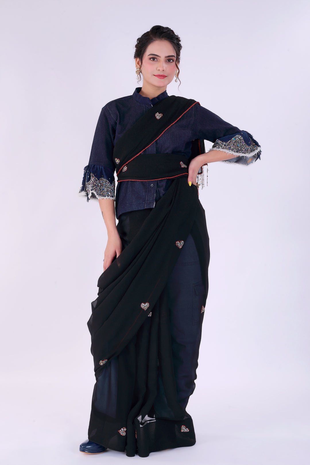 Dil-E-Bahaar Black Saree – Timeless Black Beauty - Nirsha