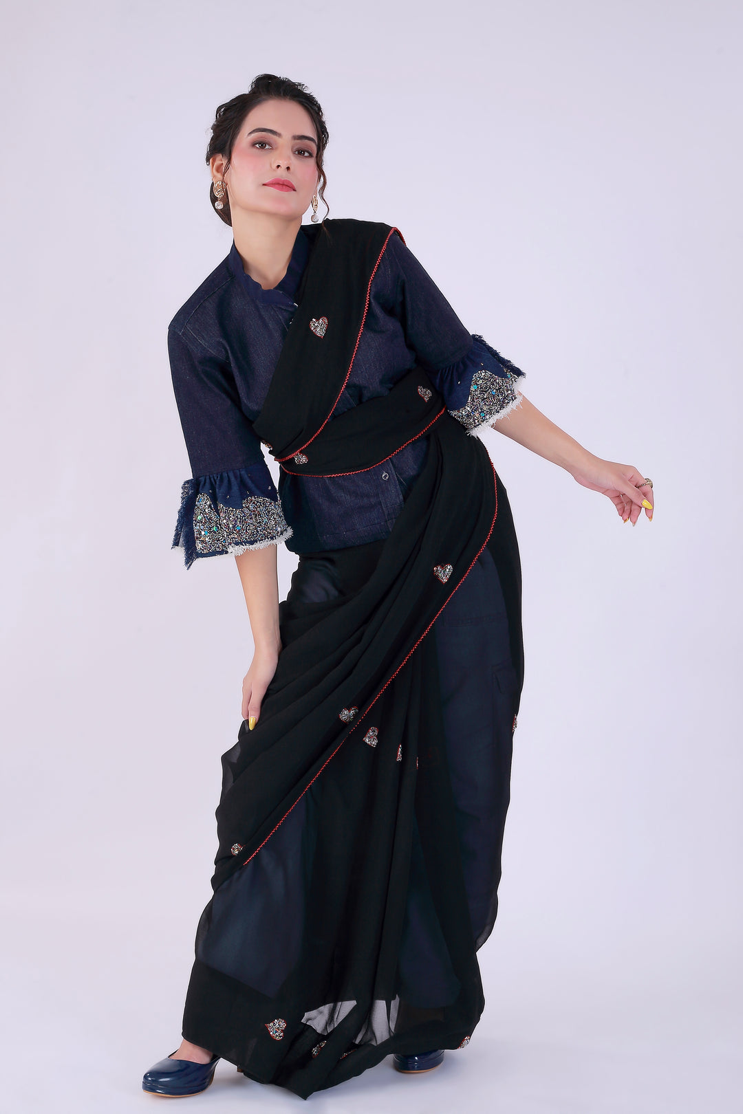 Dil-E-Bahaar Black Saree – Timeless Black Beauty - Nirsha