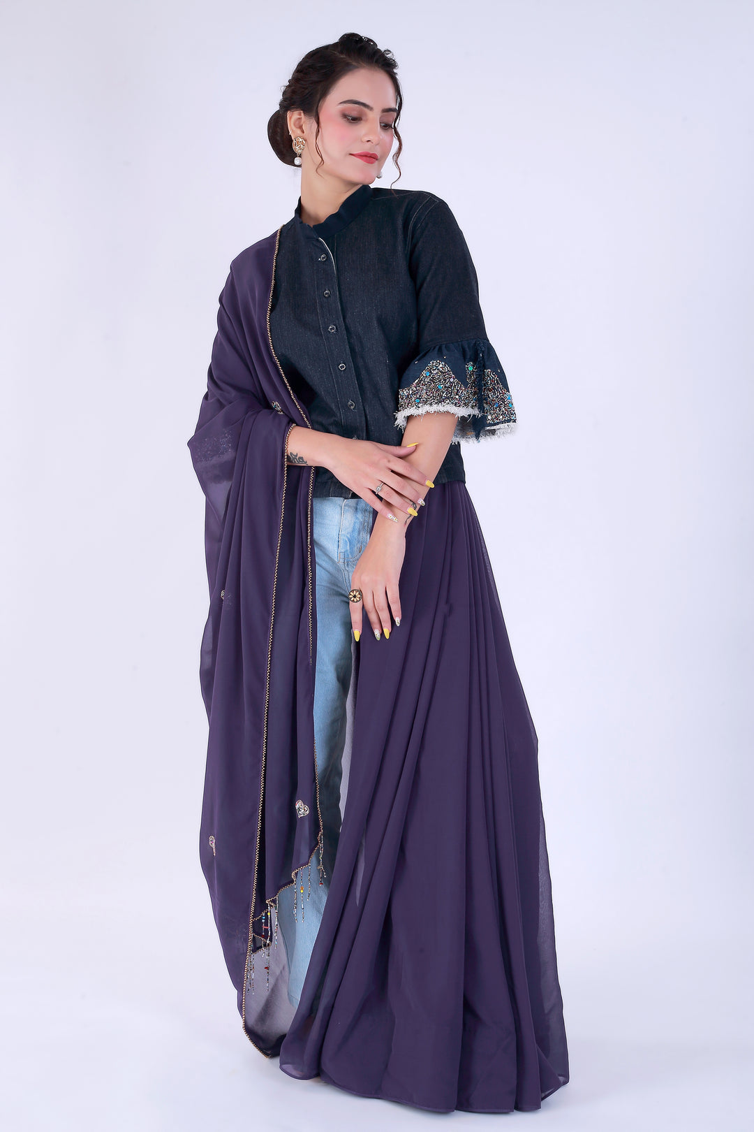 Dil-E-Bahaar Grape Purple Saree – Heart of Spring - Nirsha