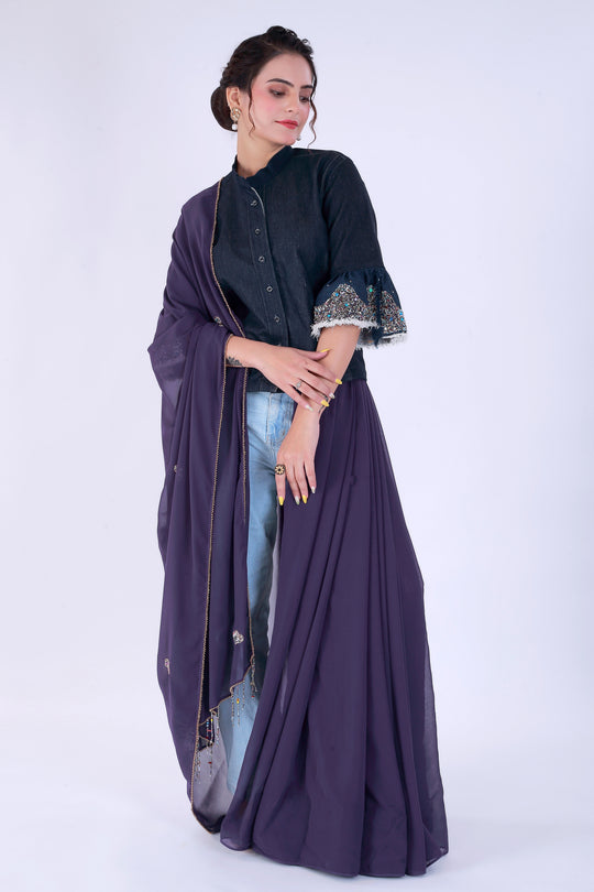 Dil-E-Bahaar Grape Purple Saree – Heart of Spring - Nirsha