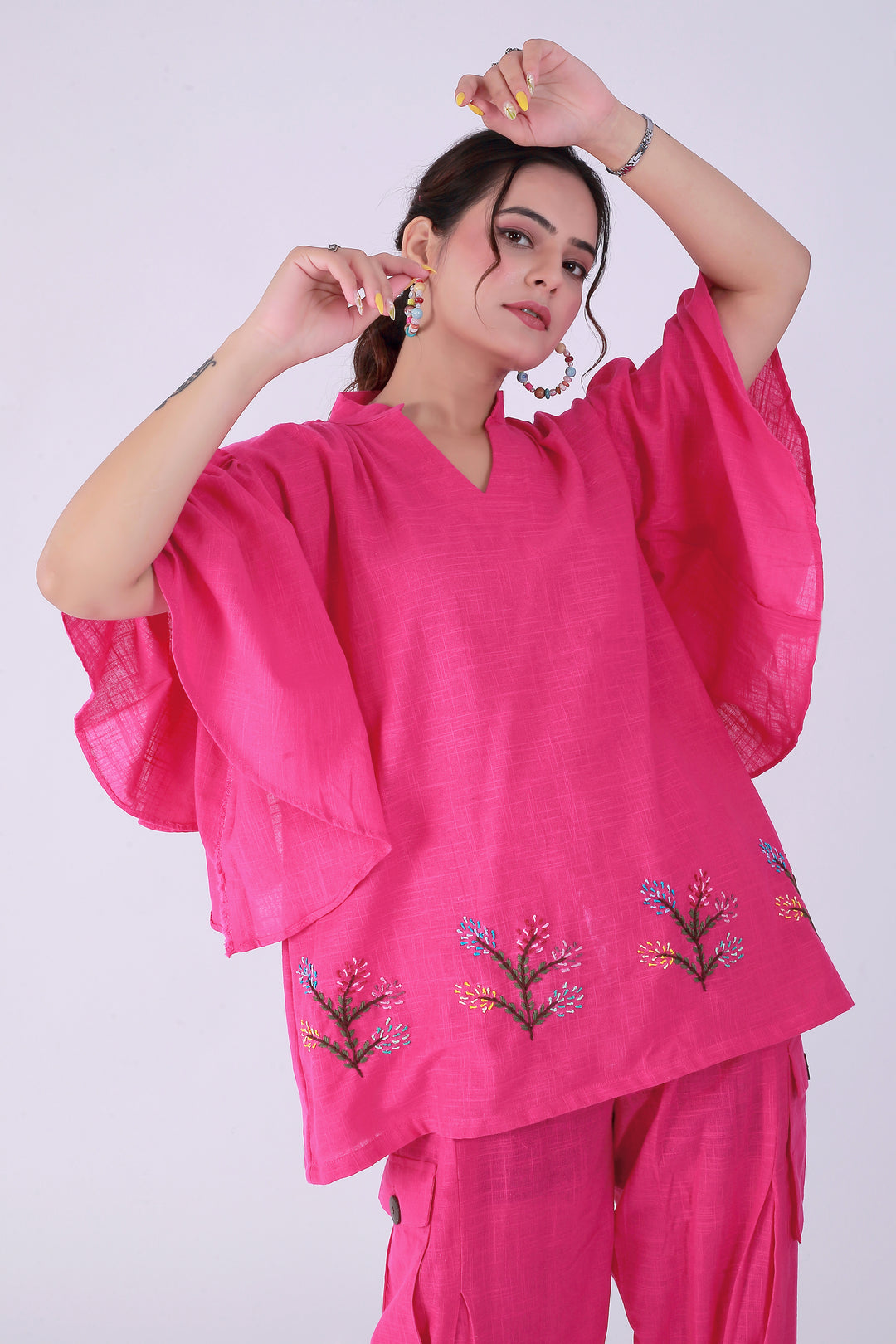 Gulaabi GulDasta Co-ord Set – Floral Pink Dream - Nirsha