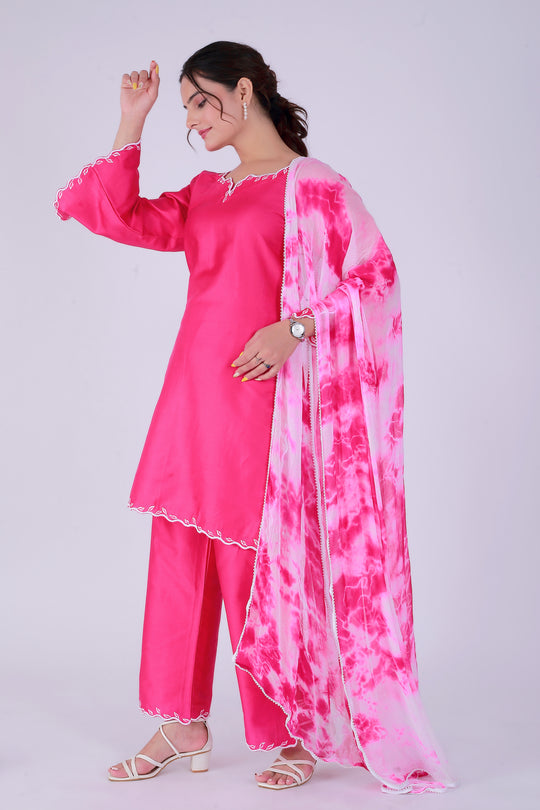 Tie-Dye Pink Patti Suit Set – Blush of Spring - Nirsha