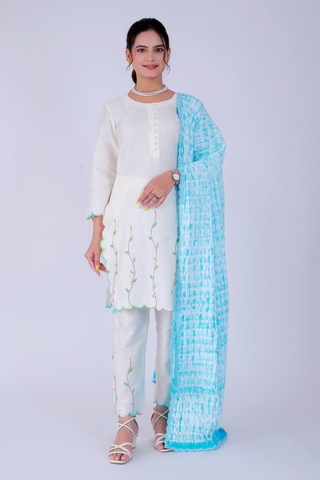 Blue Shibori Tana Suit Set – Oceanic Shibori Grace - Nirsha