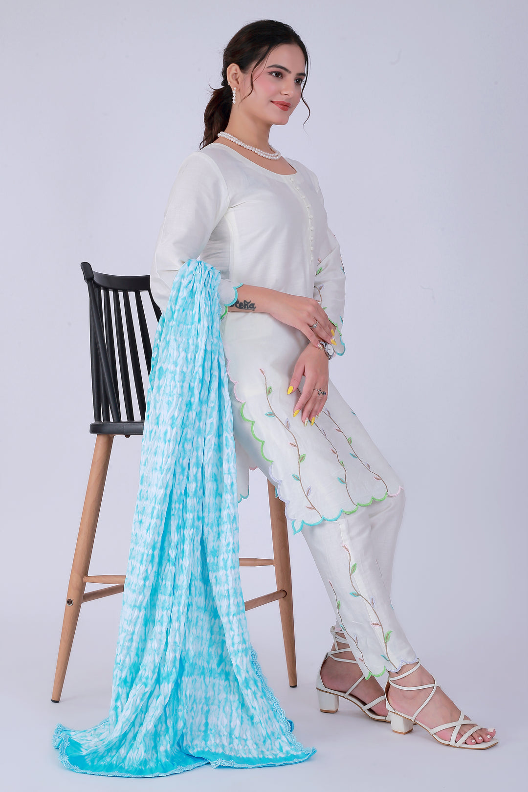 Blue Shibori Tana Suit Set – Oceanic Shibori Grace - Nirsha