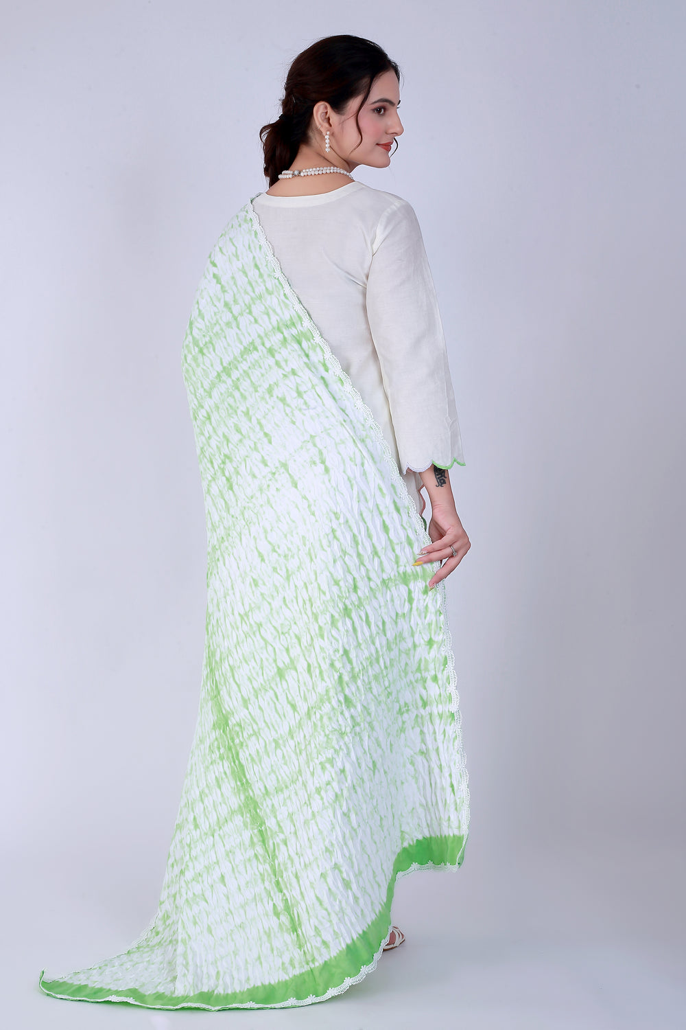 Green Shibori Tana Suit Set – Verdant Shibori Charm - Nirsha