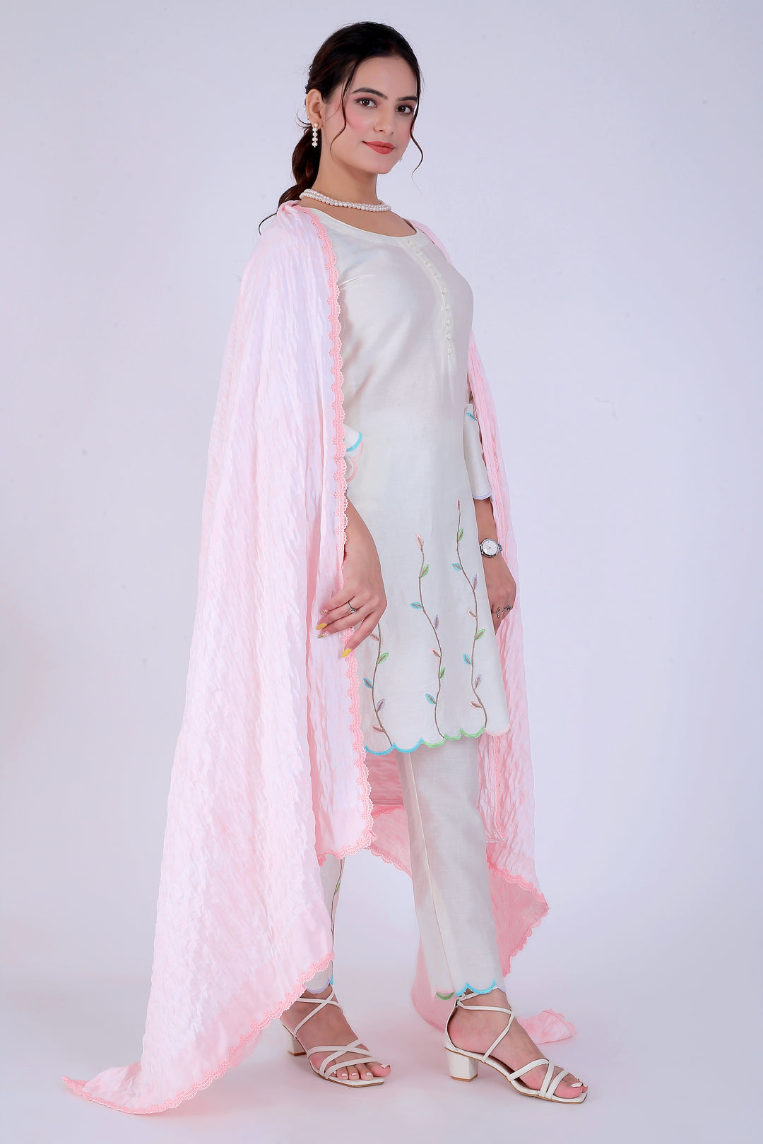 Pink Shibori Tana Suit Set – Blossoming Pink Elegance - Nirsha