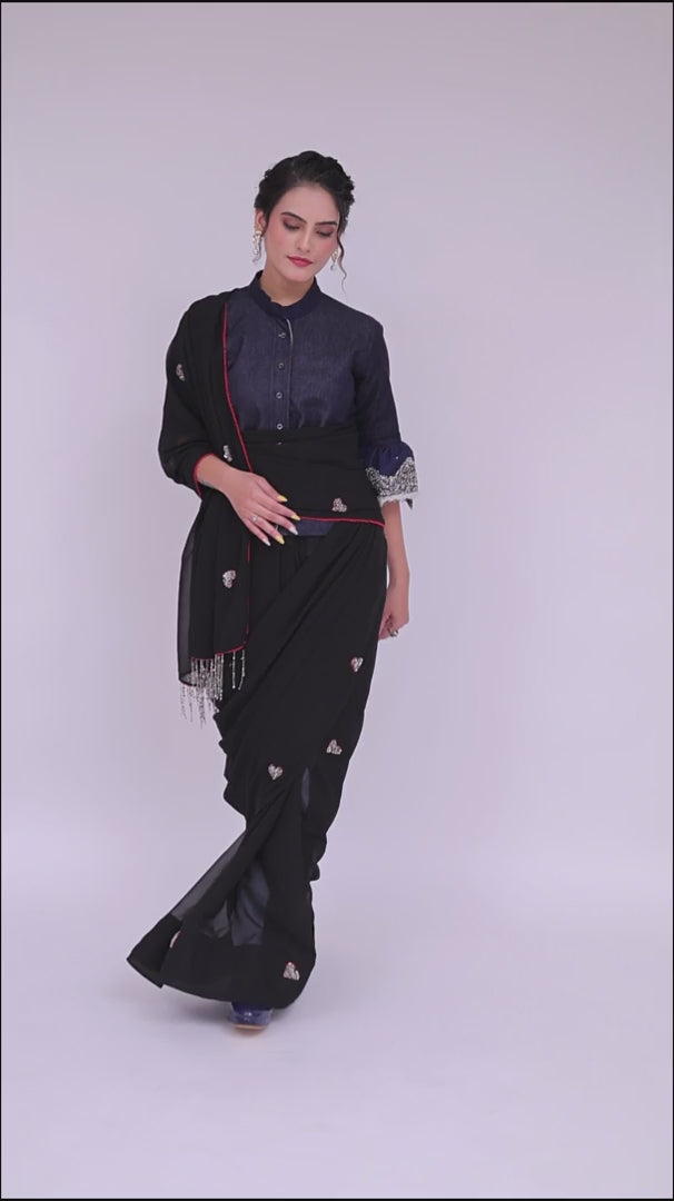 Dil-E-Bahaar Black Saree – Timeless Black Beauty